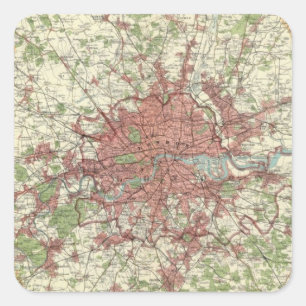 London Region Map Square Sticker
