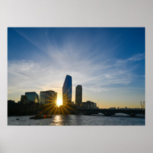 London River Thames Sunset Poster