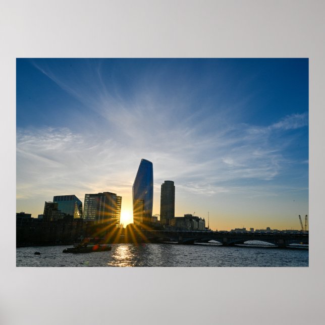 London River Thames Sunset  Poster (Front)