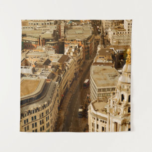 London rooftop view panorama with urban architectu tapestry