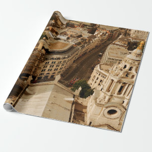 London rooftop view panorama with urban architectu wrapping paper