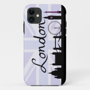 London Script on Union Jack Sky & Sites Purple Case-Mate iPhone Case