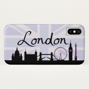London Script on Union Jack Sky & Sites Purple Case-Mate iPhone Case