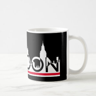 London silhouette and English flag Coffee Mug