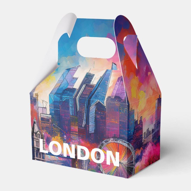 London Skyline Abstract Art Favour Box (Front Side)