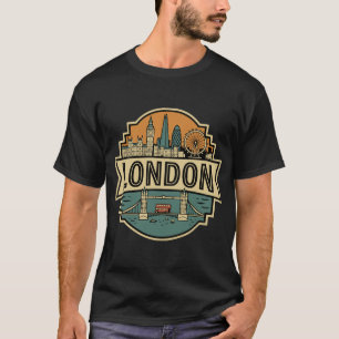 London Skyline and Tower Bridge United Kingdom T-Shirt