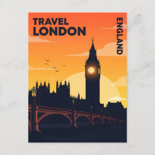 London skyline at sunset with big ben  postcard
