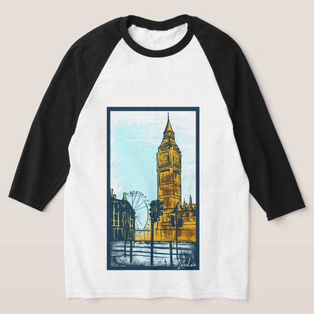 London Skyline Big Ben Graphic T-Shirt  (Laydown)