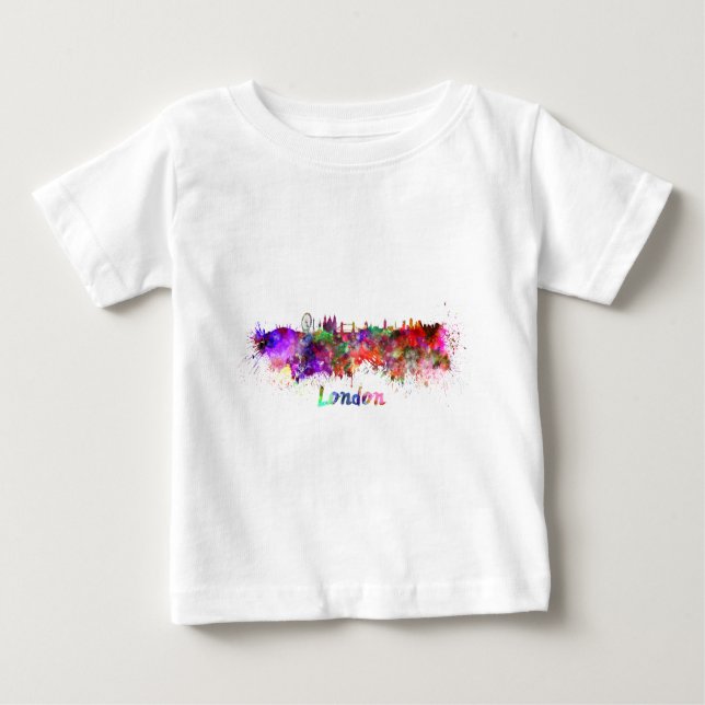 London skyline in watercolor baby T-Shirt (Front)