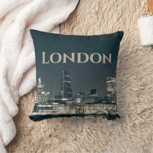 London Skyline Panorama Urban Souvenir Gift Cushion