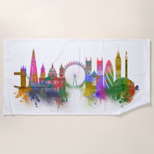London Skyline - Rainbow Beach Towel