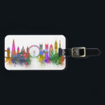 London Skyline - Rainbow Luggage Tag<br><div class="desc">London Skyline Rainbow Bright by Fab Funky. Features famous landmarks of London in a watercolor style using a rainbow of colours.</div>