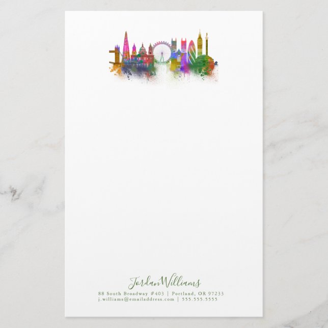 London Skyline - Rainbow Stationery (Front)