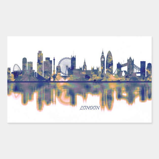 London Skyline Rectangular Sticker (Front)