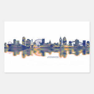 London Skyline Rectangular Sticker
