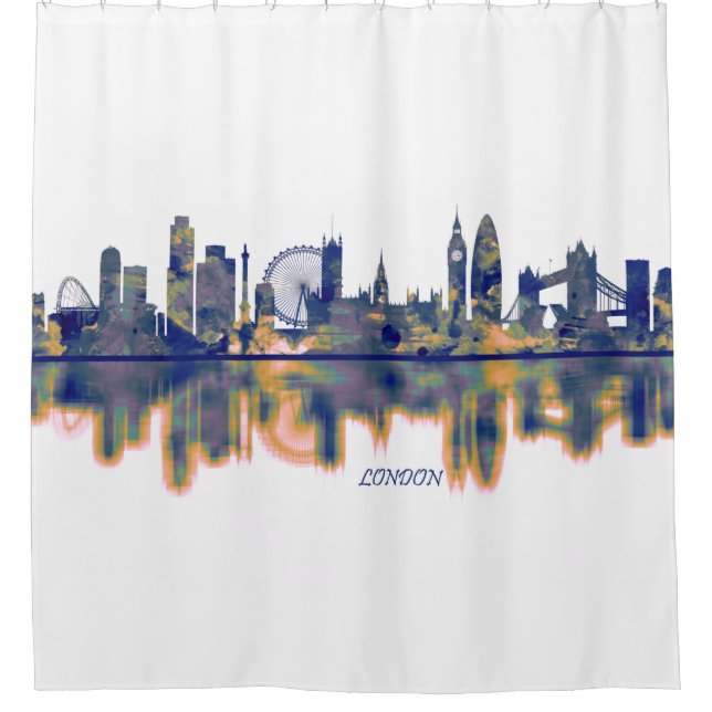 London Skyline Shower Curtain (Front)