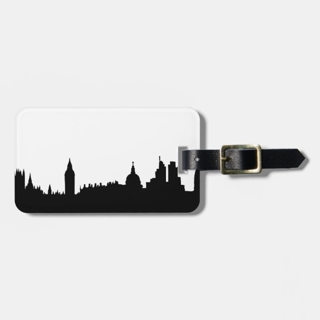 London skyline silhouette cityscape luggage tag (Front Horizontal)