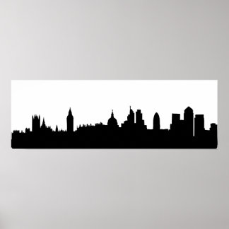 London skyline silhouette cityscape poster