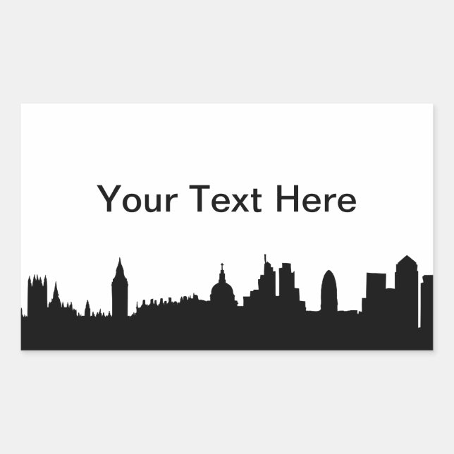 London skyline silhouette cityscape rectangular sticker (Front)