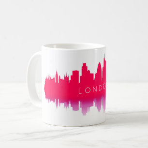 London Skyline Silhouette – Modern Red Coffee Mug