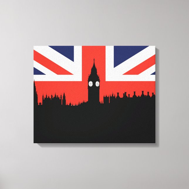 London Skyline | The British Flag Canvas Print (Front)