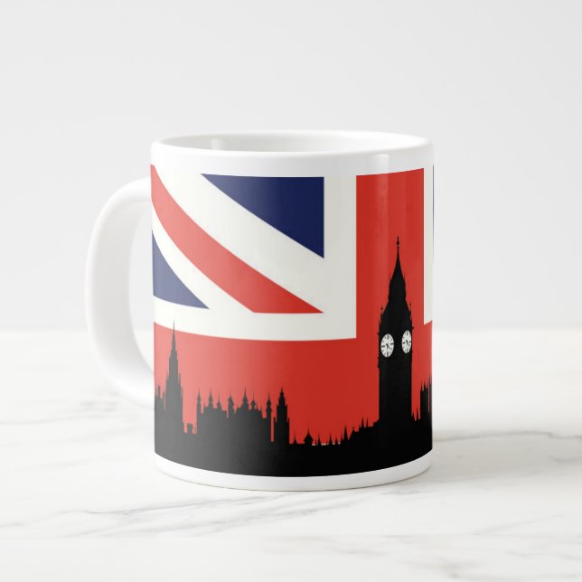 London Skyline | The British Flag Large Coffee Mug (Front Left)