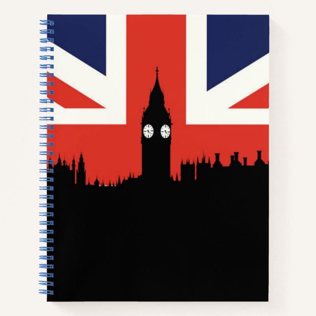 London Skyline | The British Flag Notebook (Front)