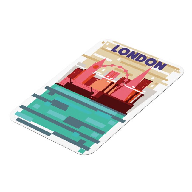 London skyline travel poster. magnet (Left Side)