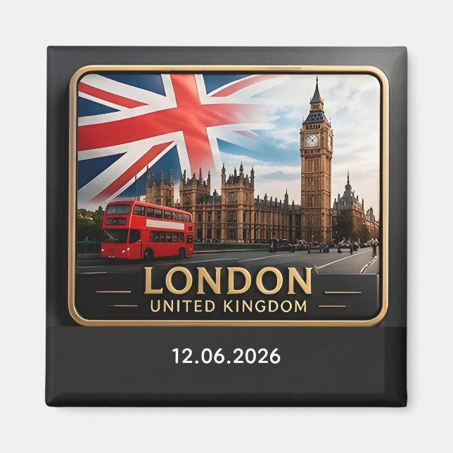🧲 London Skyline Vacation Memory England 🇬🇧 Magnet (Front)