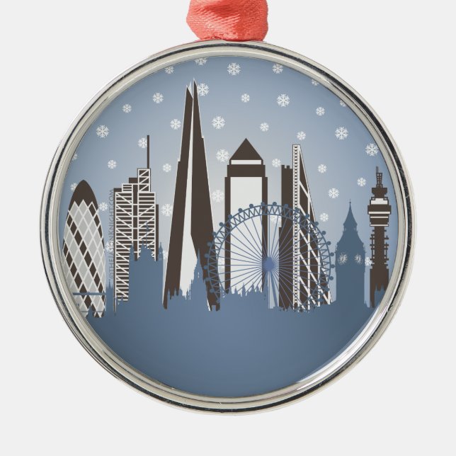 London Snowflakes Metal Tree Decoration (Front)