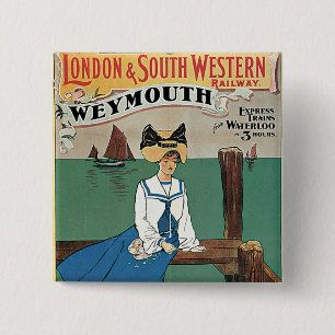 London & Southwestern ~ Weymouth 15 Cm Square Badge
