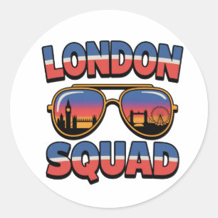 London Squad Matching  Friends, Family, Girls, UK Classic Round Sticker