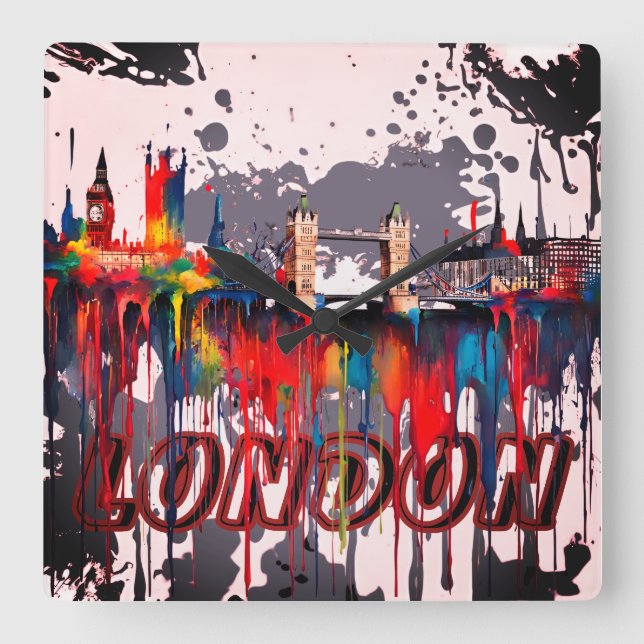 LONDON SQUARE WALL CLOCK (Front)