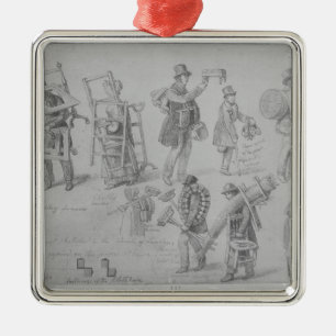 London street traders, 1830-40 metal tree decoration