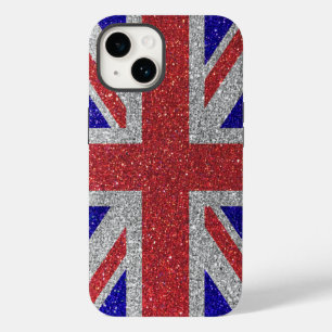 London Style Glitter Flag of UK British Union Jack Case-Mate iPhone 14 Case