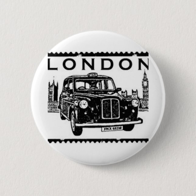 London Taxi 6 Cm Round Badge (Front)