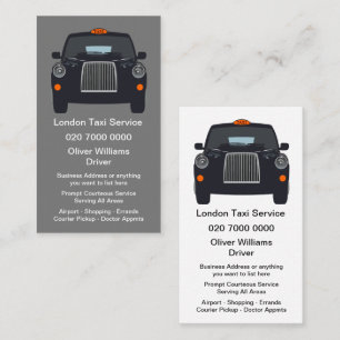 London Taxi Business Cards Double Sided