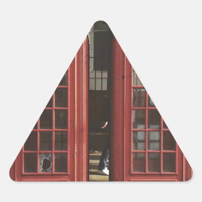 London Telephone Box Triangle Sticker (Front)