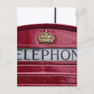 London Telephone Phone Booth Red Postcard