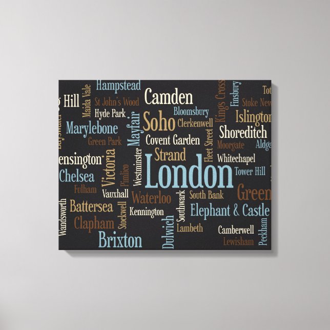 London Text Map Canvas Print (Front)