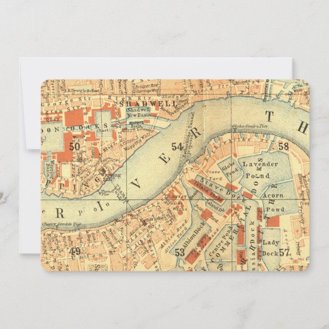 London Thames Vintage Map (Front)
