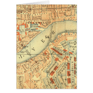 London Thames Vintage Map