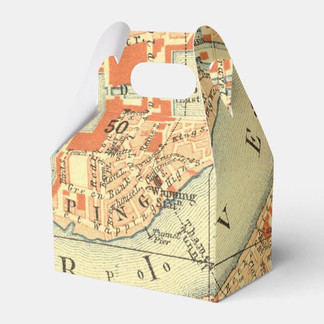 London Thames Vintage Map Favour Box (Back Side)