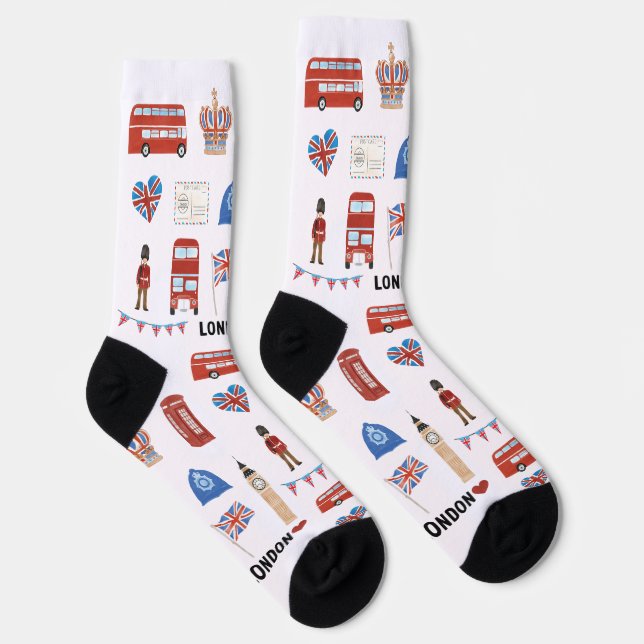London Theme Crew Socks | Gift for Travel Lovers (Right)