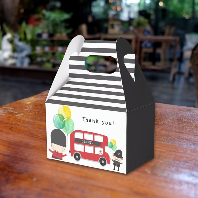 London Theme Red Double-decker Bus Kids Party Favour Box (Creator Uploaded)