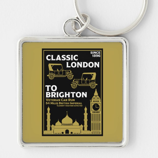 London To Brighton Veteran Car Run Key Ring (Front)