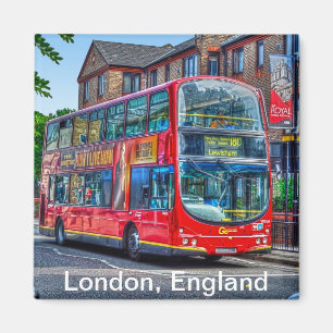 London to Lewisham Red Double-decker Bus UK Magnet