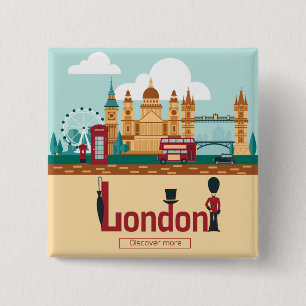 London tourism 15 cm square badge