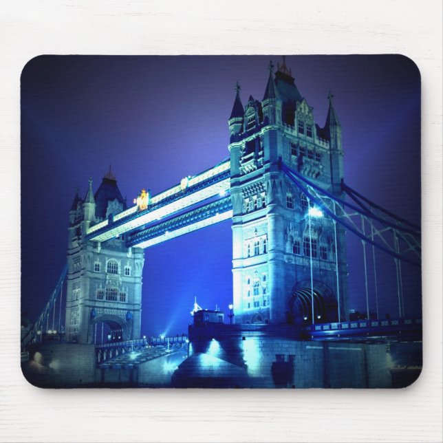 London Tower Bridge & Blue Night Mouse Pad (Front)