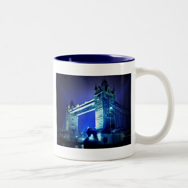 London Tower Bridge & Blue Night Two-Tone Coffee Mug (Right)